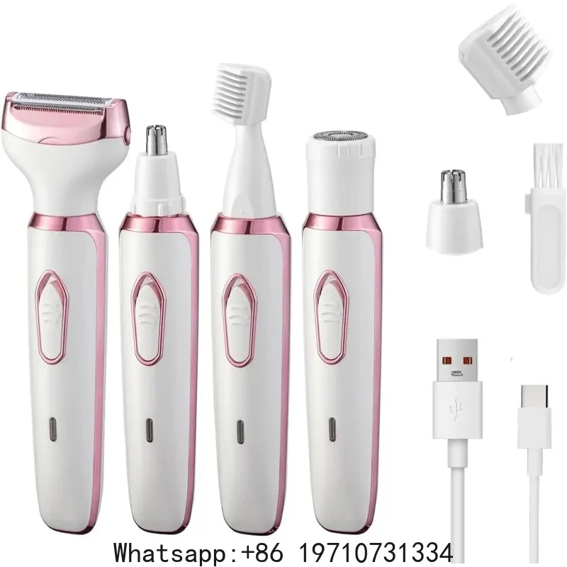 Electric Razor for Women 4 in 1 Rechargeable Painless Body Razors and Facial Hair Remover for Bikini Leg Body Face Underarm