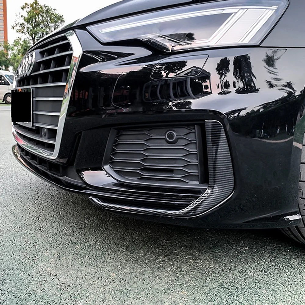For Audi A6 SLINE S-LINE S6 C8 Avant 2019 2020 2021 2022 Car Front Bumper Side Fog Light Splitter Spoiler Trim Car Styling