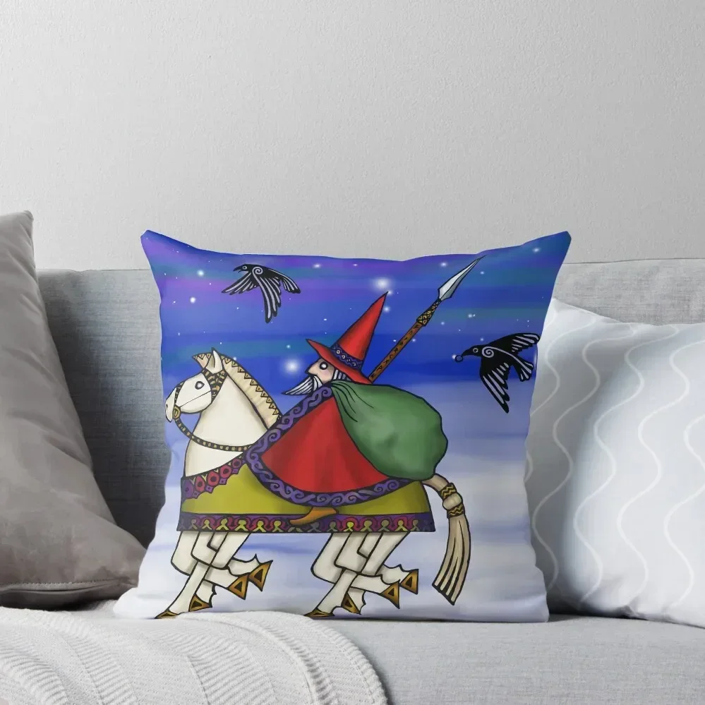 Yule Father, Odin riding Sleipnir Throw Pillow Couch Cushions pillow pillowcase pillow