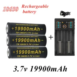 OK New 18650 battery 3.7V 19900mAh rechargeable liion  for Led flashlight    Wholesale +USB charger