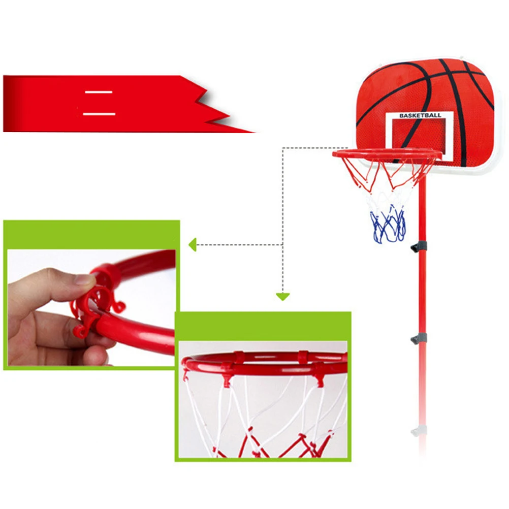 

Children Kids 150cm Adjustable Basketball Toy Playset with Back Board Stand Rack Inflator and Installation Wrench