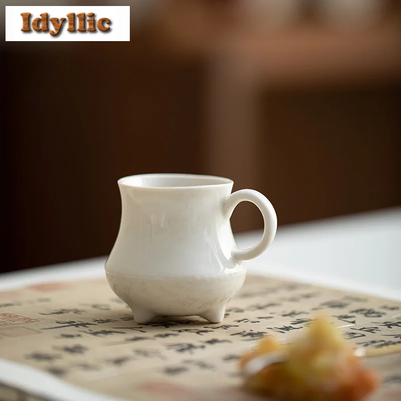 2 قطعة/الوحدة الرماد النباتي ترايبوديا فنجان الشاي خمر وعاء الشاي عينة فنجان الشاي تذوق كوب شخصي Jianzhan ماستر كوب حفل الشاي 50 مللي