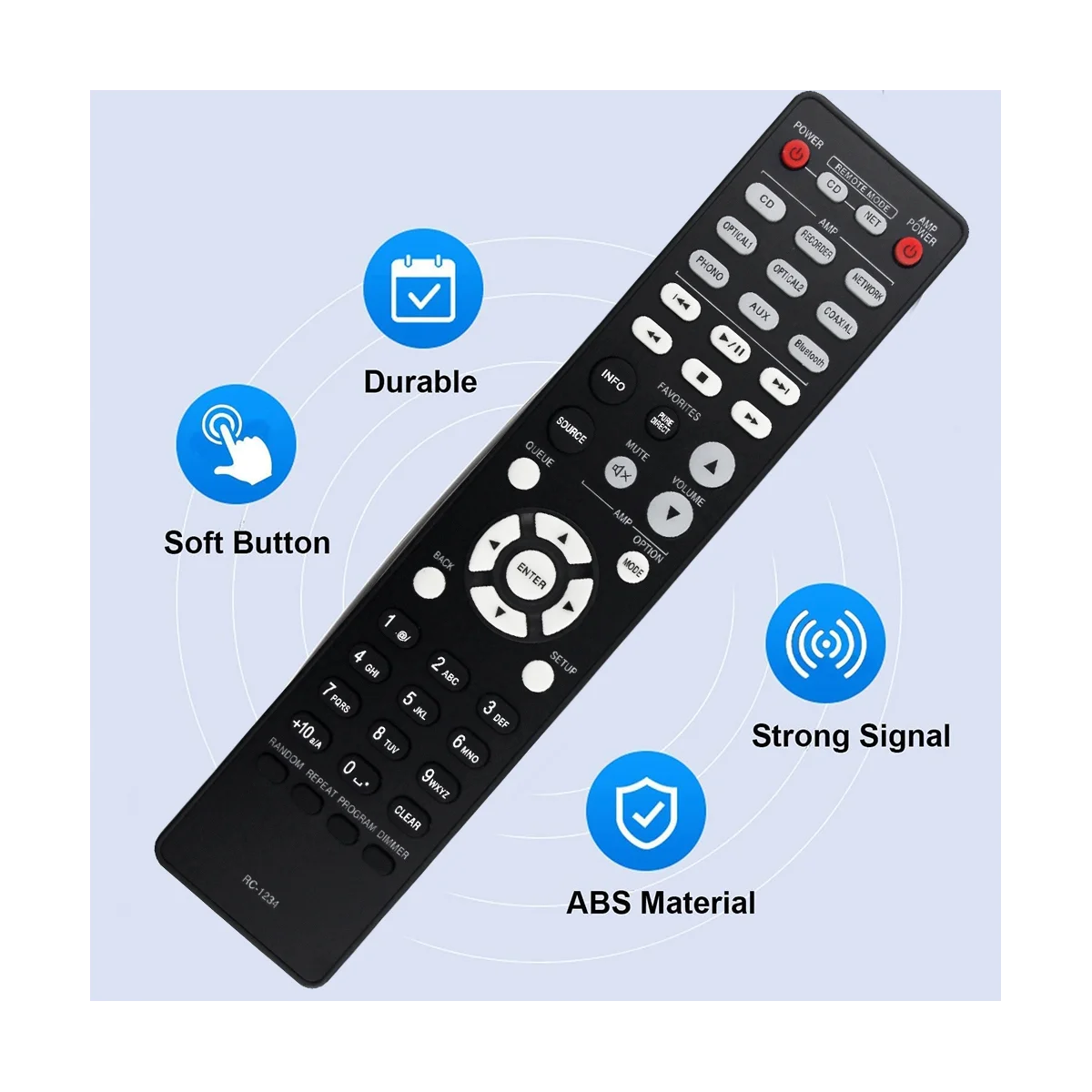 استبدال جهاز التحكم عن بعد لمشغل الأقراص المدمجة ، مكبر للصوت المتكامل ، RC-1234 ، DCD600NE ، PMA600NE