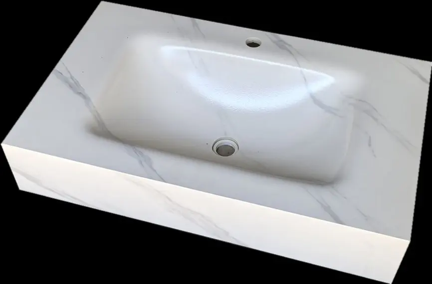 

New rock slab hot bending integrated basin wash basin smart toilet bathroom cabinet hotel apartment wholesale price bathroom