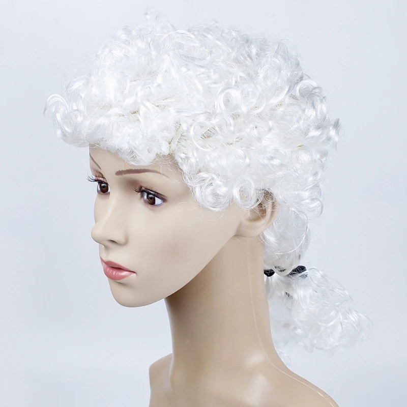 Xoăn dài Thẩm Phán Cosplay Bộ Tóc Giả dành cho Trẻ Người Lớn, Trang Phục Hóa Trang Halloween Cosplay Bộ Tóc Giả Thẩm Phán Sư