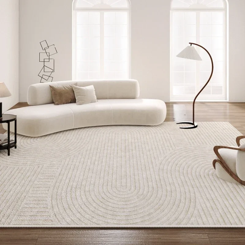 Beige Living Room Large Area Carpets Lines Bedroom Carpet Geometric Pattern Home Decoration Rugs Abstract Striped Minimalist Rug