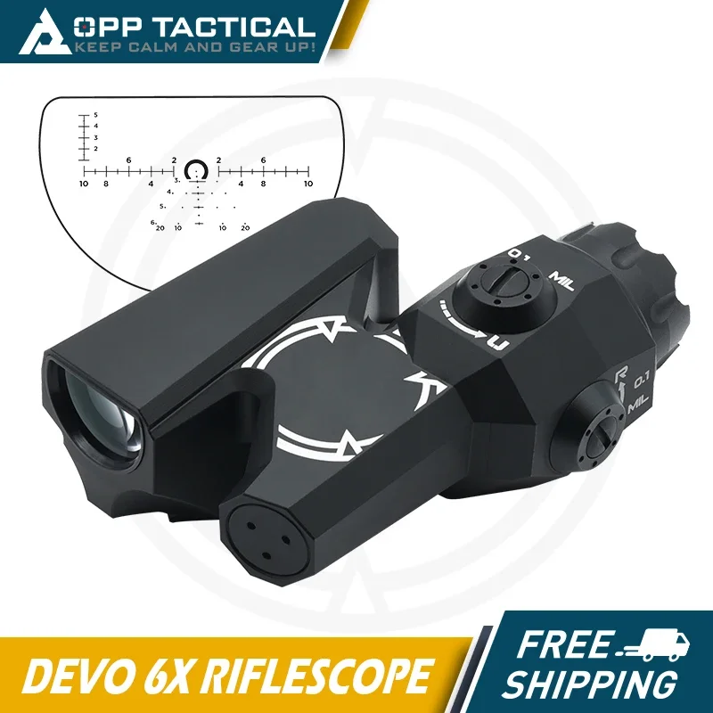 

Tactical DEVO Dual-Enhanced View Optic 6x Reticle Riflescope Magnifier and L-C-O Red Dot Holographic Sight with Full Markings