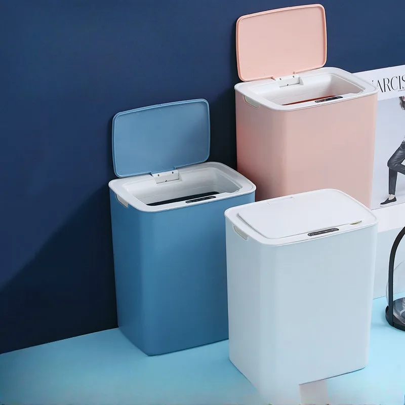 

Intelligent Induction Trash Bin, Household Large Office, Restroom, Living Room, Kitchen, Simple and Creative Trash Bin with Lid