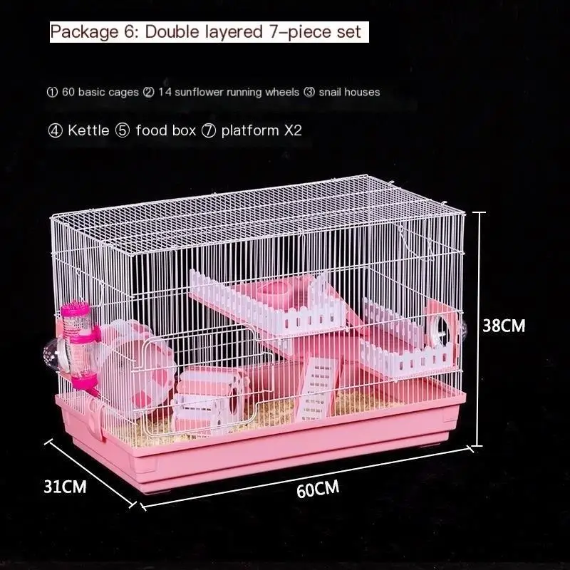 Imagem -05 - Small Animal Hamster Cage Ouriços Coelho Cobaia Grande Villa Swing Escadas Suprimentos de Pacote Conjunto de Brinquedos