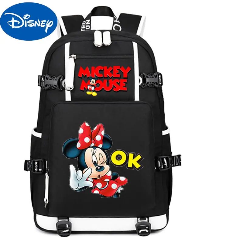 MINISO Disney 2023 Mickey Mouse Fashion Ladies Student Backpack Female College Laptop School Bag Backpack for Girls