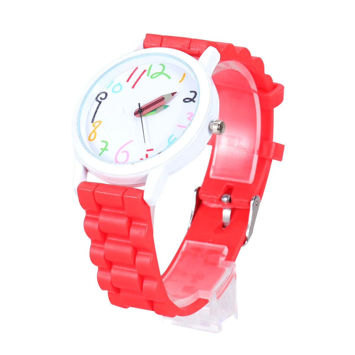 1Pcs Digital Pencil Watch for Kids Creative Cartoon Children Watch Silicone Waterproof Design Fun Birthday Gift for Boys Girls