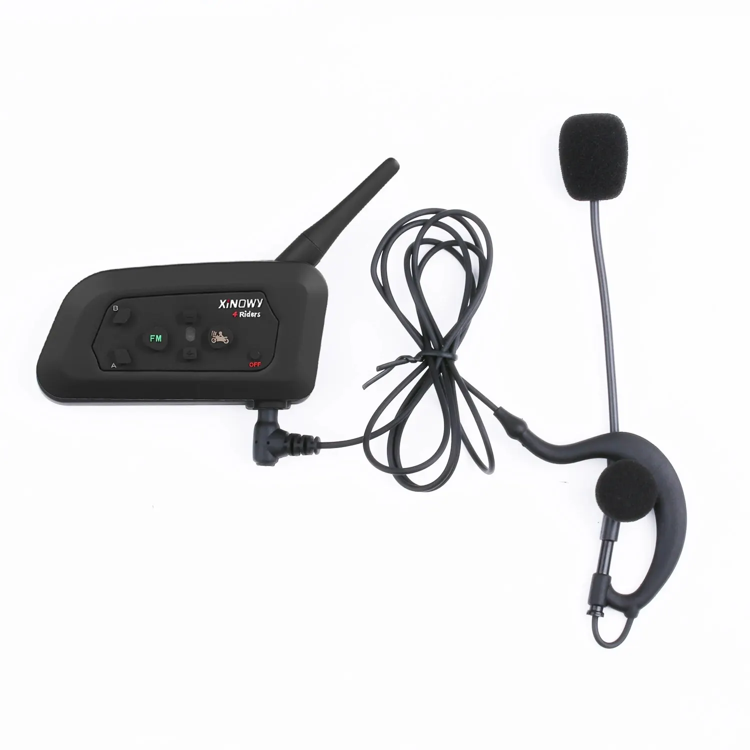 XiNOWy V4C Scheidsrechter Headset Bluetooth Intercom Full Duplex 1200M Voetbal Voetbal Oortelefoon BT Interphone met FM Radio
