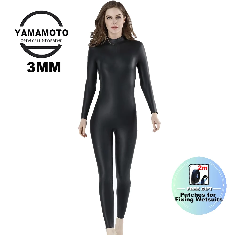 Women 3mm CR Triathlon Wetsuit  Ultra Elastic  Leather  Smooth Skin  Full  Open Water  Cold