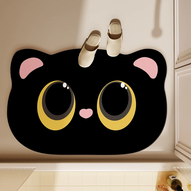 

Absorbent Qui-Dry Semi-Circular Batoom Mat Soft Silicon Dendroid Cartoon Door Mat Home Use Anti-Slip Floor Rug