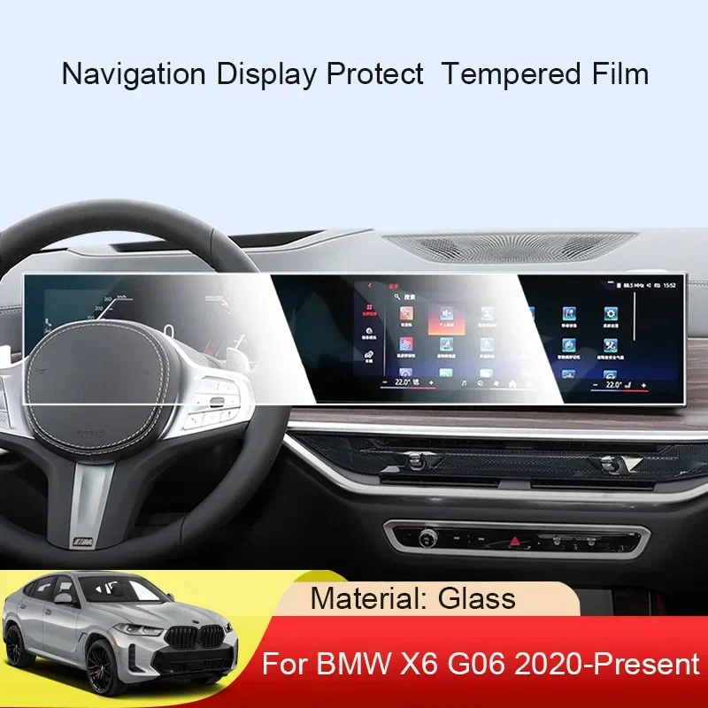 

Car GPS Navigation Screen Protect Tempered Film Auto Accessories For BMW X6 G06 2020-Present Dashboard Display Sticker
