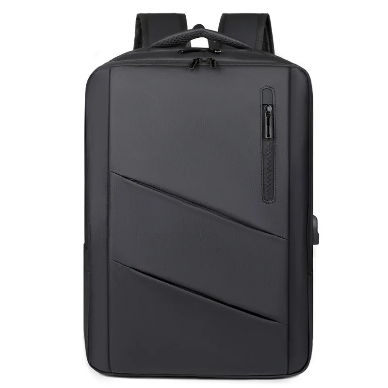Men's Professional Large Capacity Backpack - Trolley-Compatible Laptop Bag with Dual Storage, USB Charging & Ergonomic Design