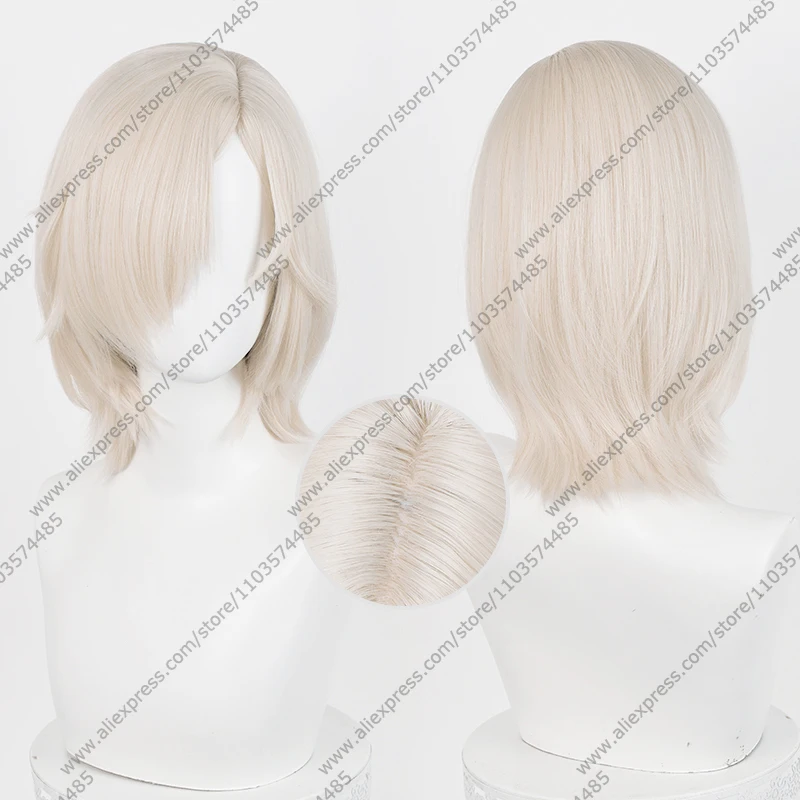 

Game Grave Keeper Andrew Kreiss Cosplay Wig 35cm Milk Gold Short Wigs Heat Resistant Synthetic Hair