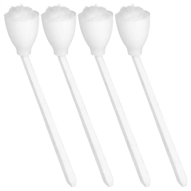 4Pcs/Set Toilet Bowl Brushes Toilet Bowl Mops White Soft Swab Toilet Mops For Bathroom Toilet Brushes With Holder Long Handles