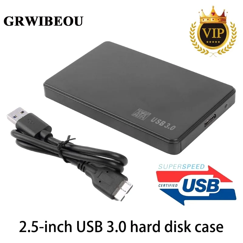 

GRWIBEOU 2.5 inch USB3.0 to SATA Hard Disk Box 5Gbps SD Disk Case HDD SSD External Hard Drive Enclosure for Notebook Desktop PC