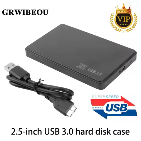 GRWIBEOU 2.5 inch USB3.0 to SATA Hard Disk Box 5Gbps SD Disk Case HDD SSD External Hard Drive Enclosure for Notebook Desktop PC