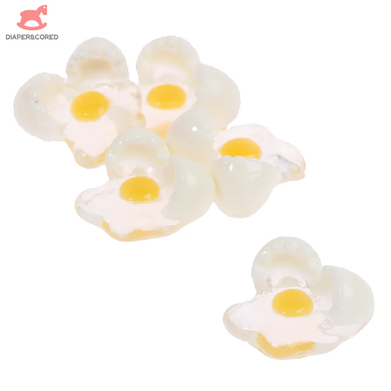 5pcs/lot 1:12 Scale Dollhouse Miniature Mini Broken Egg Model DIY Kitchen Egg Food Diy Resin Food Play Toys Accessor