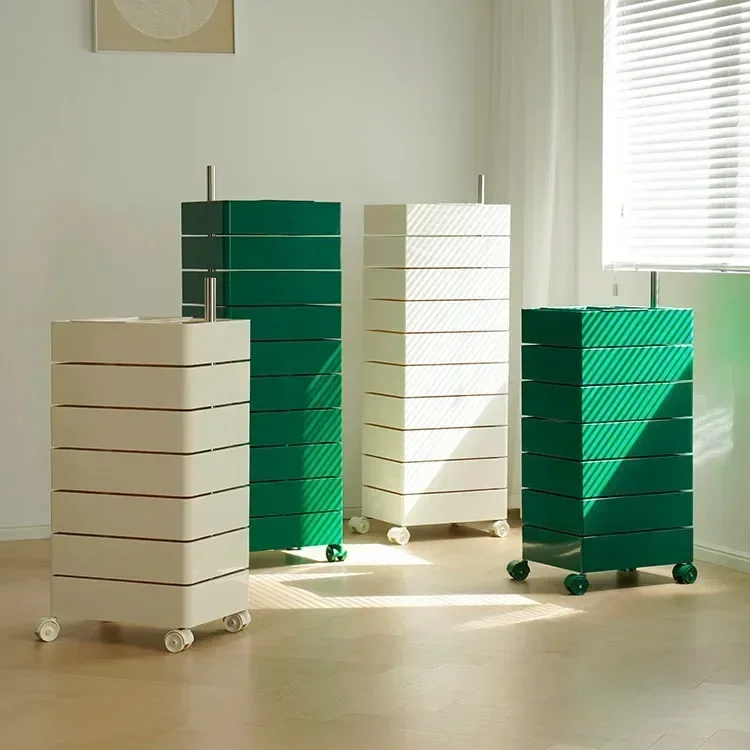 Rotating Storage Box Movable Bedside Table Side Cabinet Minimalist Storage Cabinet Cosmetics Storage Cabinet Colorful