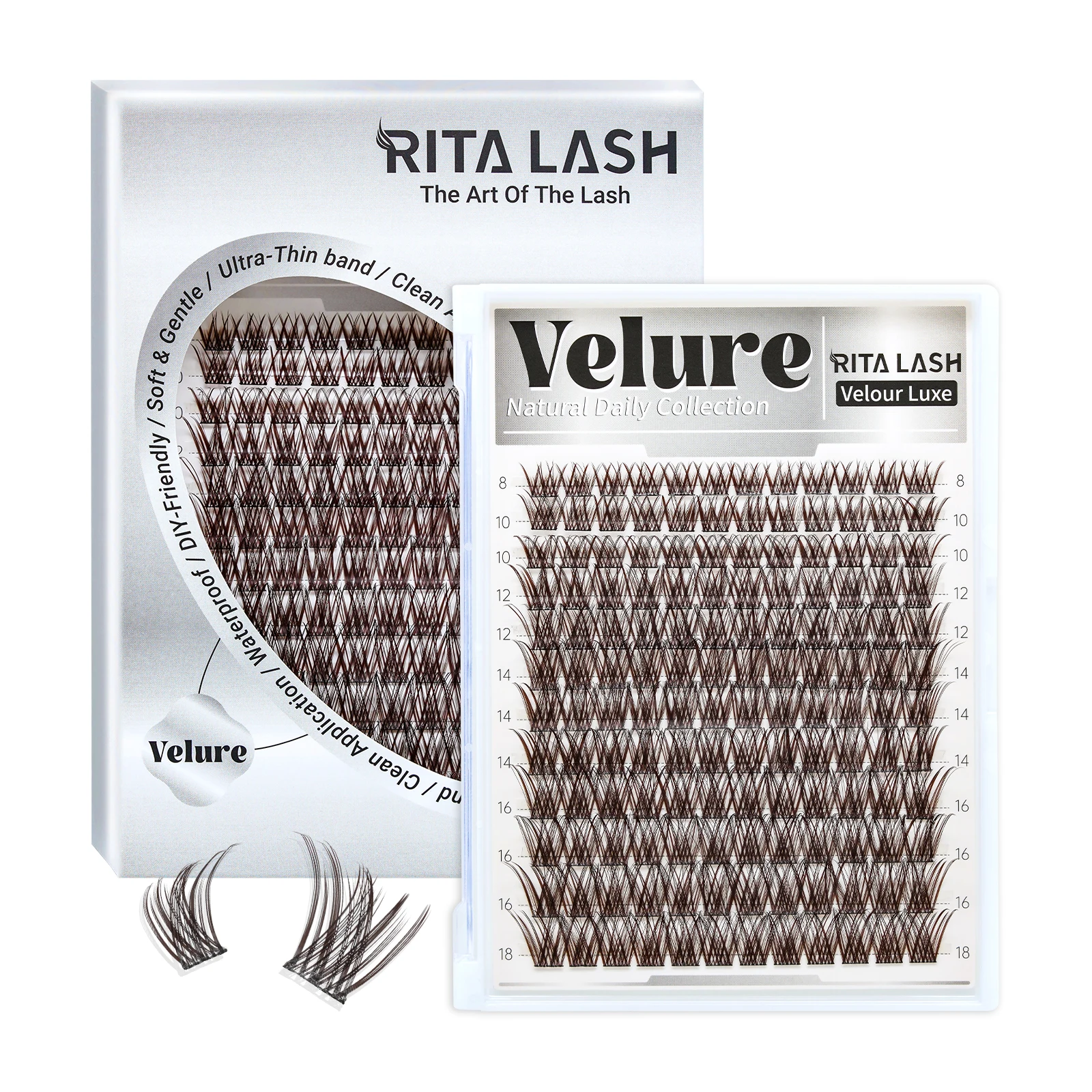 RITALASH 144Pcs Dark Brown Velure Lash Collection Upgrade Lashes with Ultra-Dense, Waterproof, Long-Lasting Lashes | Venus