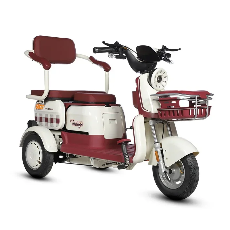 Electric tricycle adult lady pick-up and drop-off children household mini leisure scooter