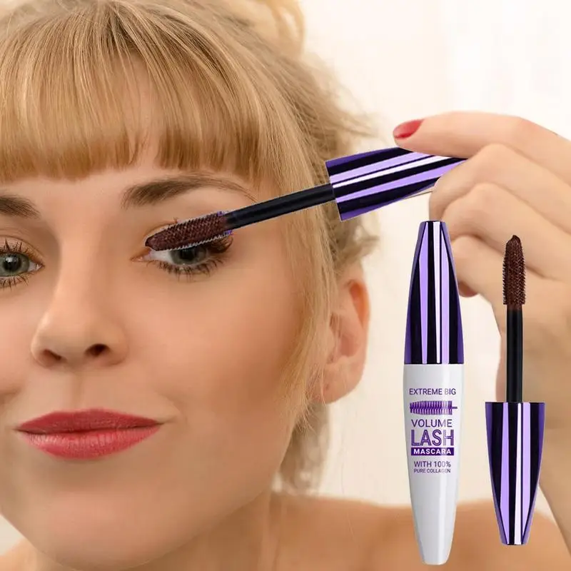 5D Mascara Lengthening Waterproof Eyelashes Eye Mascara Volume With Silk Fibers Brush Eyelash Makeup Tool Cosmetics