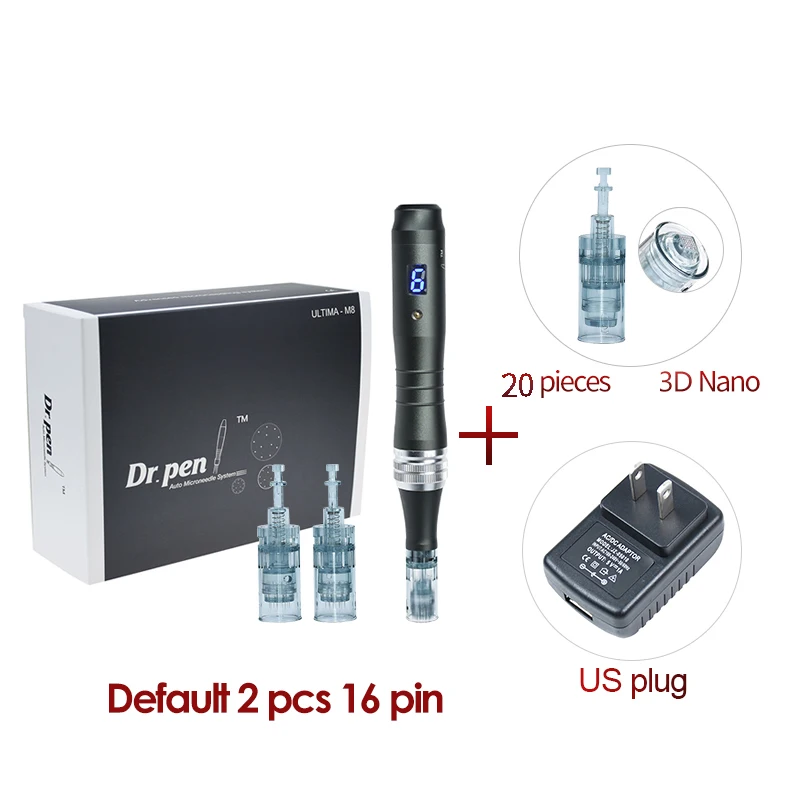 Dr pen Ultima M8 With 22 Cartridge Wireless MTS Derma Microneedle Pen Kit Professionals Use Beauty Machine Needle length 0.25 mm image 3
