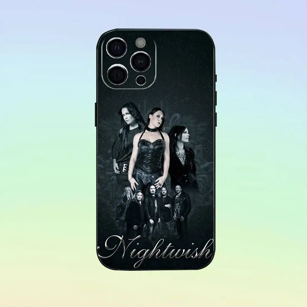 Etui na telefon Rock Band N-Nightwish Lanternlight, silikonowe, miękkie, na iPhone 17 16 15 14 13 12 11, czarne, miękkie etui silikonowe