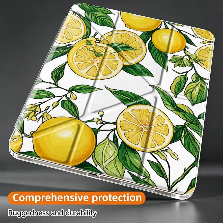 Fruit Lemon Cherry With Pen Slot Cover Tablet Case For iPad 10th Gen Pro 13 2025 2026 Mini 7 6 5 12th Air 8 M2 M3 3 9th 11th view 2