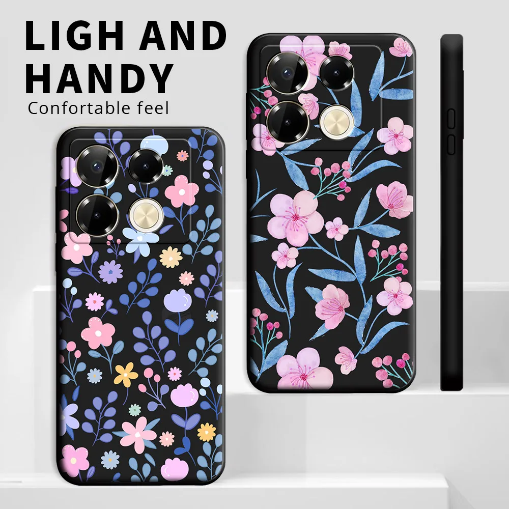 Voor Infinix Note 40 Pro 4G X6850 Case Bloemen Zachte Siliconen Tpu Nieuwe Mode Stijl Telefoon Hoesje Voor Infinix Note40 Pro 4G Achterkant