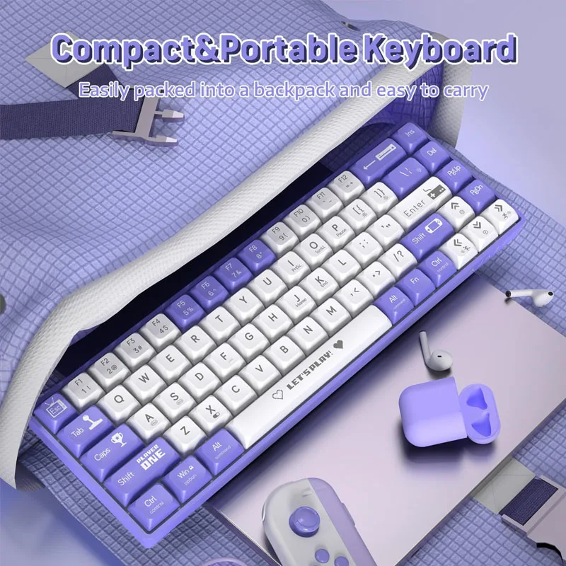 لوحة مفاتيح ميكانيكية سلكية للألعاب AK680 68 مفتاحًا قابل للتبديل السريع لوحة مفاتيح مكتب رياضية إلكترونية مريحة لأجهزة الكمبيوتر المحمول Type-C USB Gaming