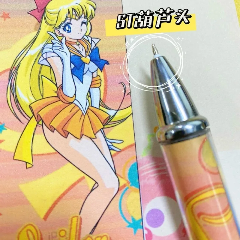 Sailor Moon Action Water Ice Moon Cartoon Cute Press Pen A Must-have 0.5mm Black Gel Pen for Students To Answer Exam Questions