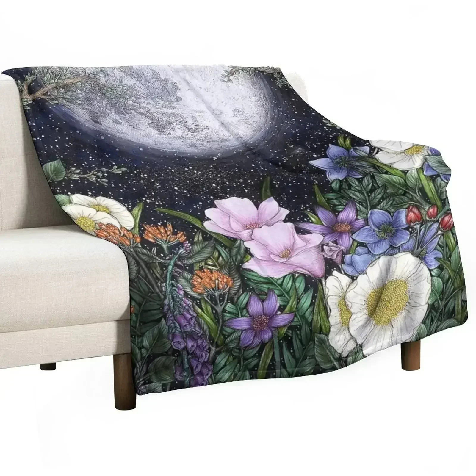 

Midnight in the Garden II Throw Blanket Decorative Sofas wednesday Blankets