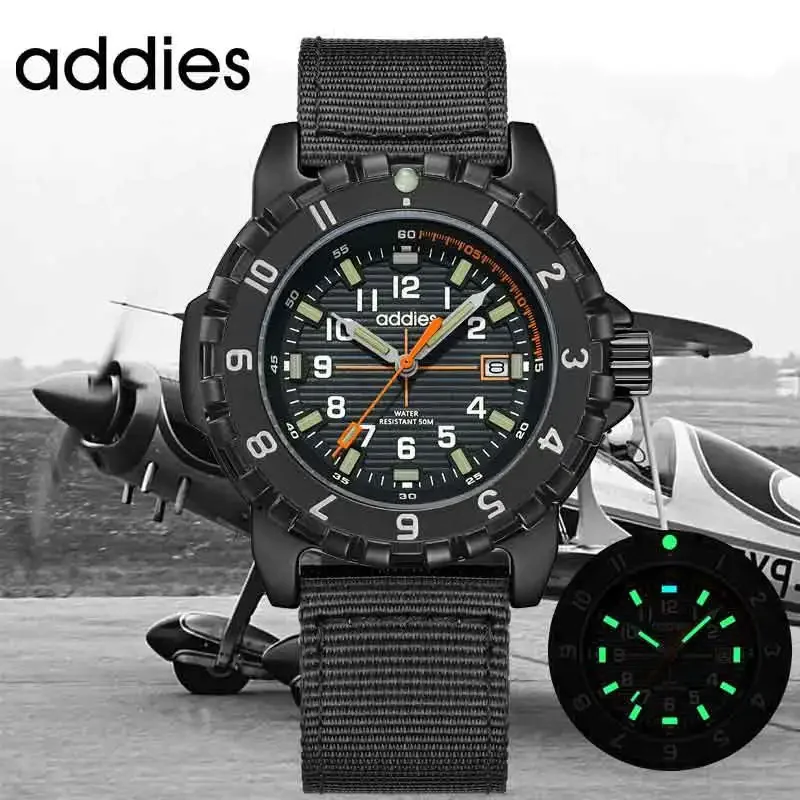 addies-メンズクォーツウォッチ-ファッション-アウトドア-回転ベゼル-ナイロンストラップ-5気圧防水-耐光性-スポーティースタイル-メンズウォッチ