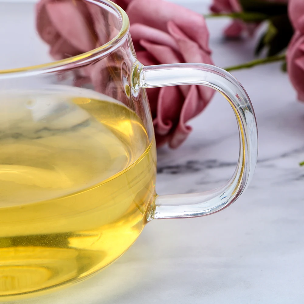 Heat Resistant Glass Tea Cup with Infuser and Lid Loose Leaf Tea Strainer Coffee Filter