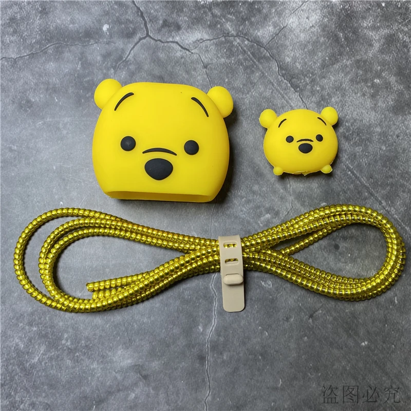 Disney-Protector de Cable de Minnie para iPhone 11, 12, iPad, 18W, 20W, enrollador de Cable de línea de datos, organizador de protección de cargador rápido de silicona