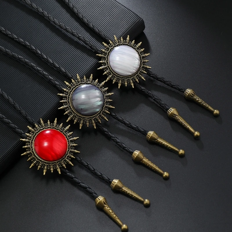 

Bolo Tie Evening Party Costume Lucky Knots Collar Necklaces Long Necktie Pendant Dropshipping