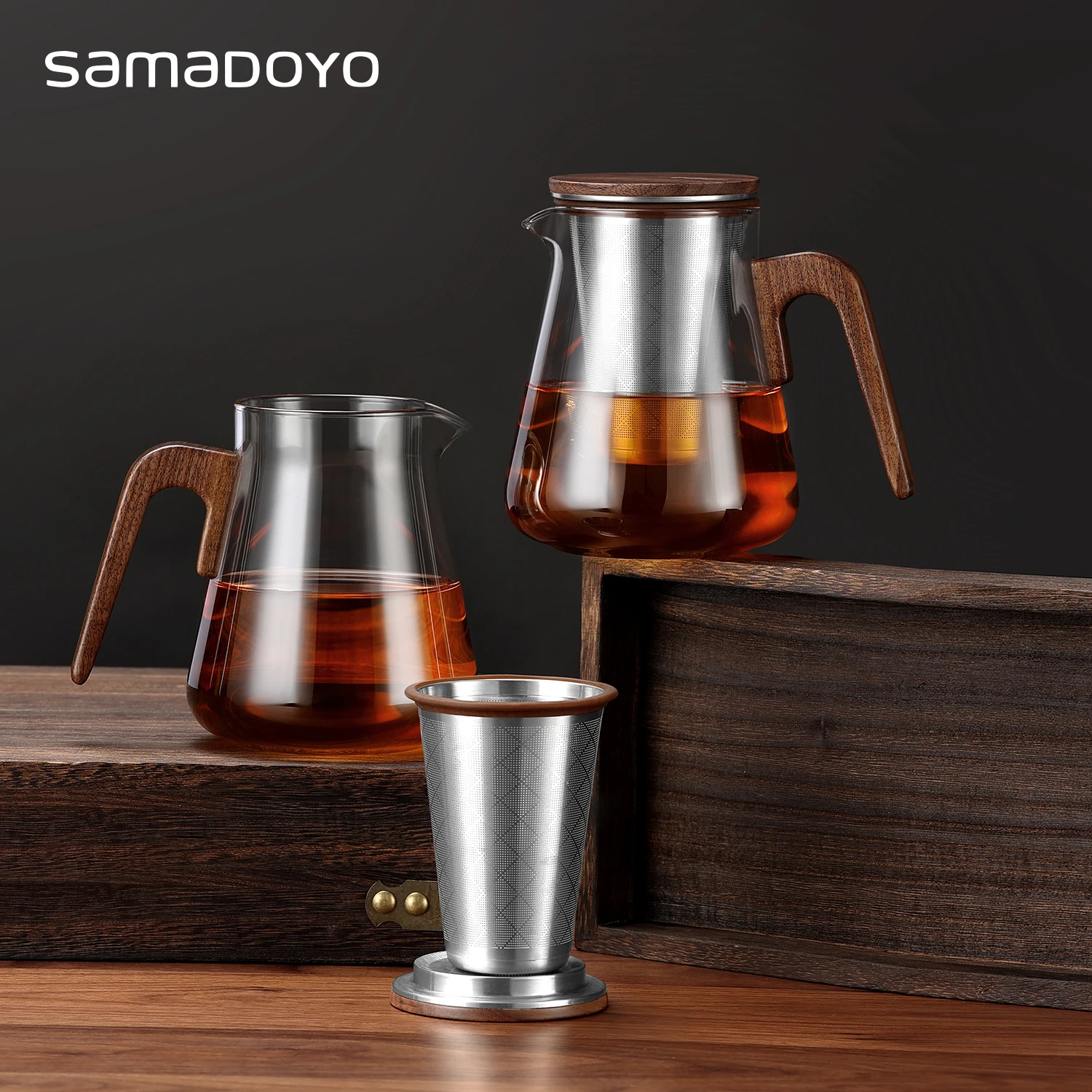 Bonston Heat-Resistant Glass Teapot with 304 Stainless Steel Filter​