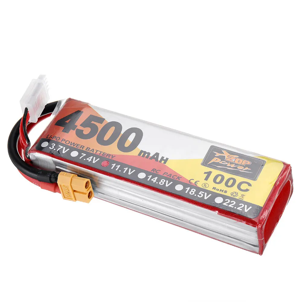 ZOP Power 11.1 فولت 4500mAh 100C 3S Lipo بطارية XT60 التوصيل ل FPV RC الطائرة بدون طيار