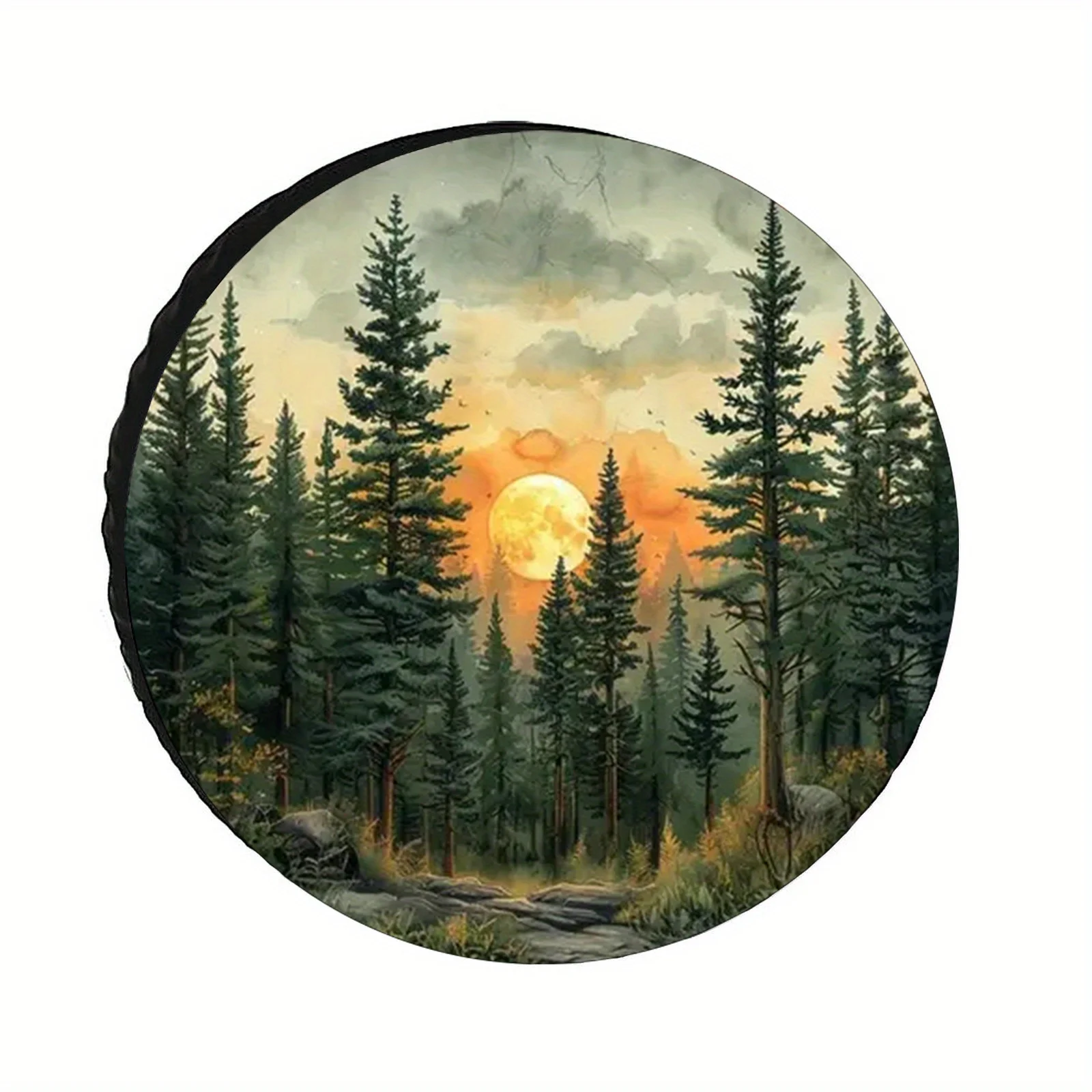 

Чехол для покрышки Sunrise Forest Scene из прочного полиэстера, подходит для джипов, внедорожников, грузовиков и прицепов защищает от