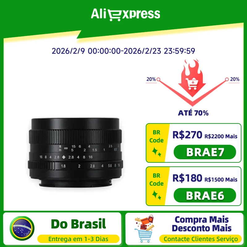 【 Do Brasil 】 7artisans AF 50mm F1.8 Full Frame Mirrorless Camera Autofocus