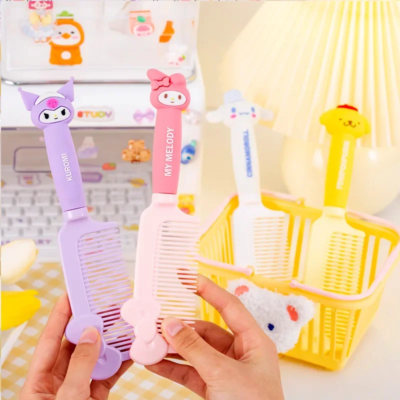 New Kawaii Sanrio Antistatic Comb Kuromi Melody Cinnamoroll Cartoon Fashion Dressing Comb Relaxing Scalp Girl Cleaning Supplies