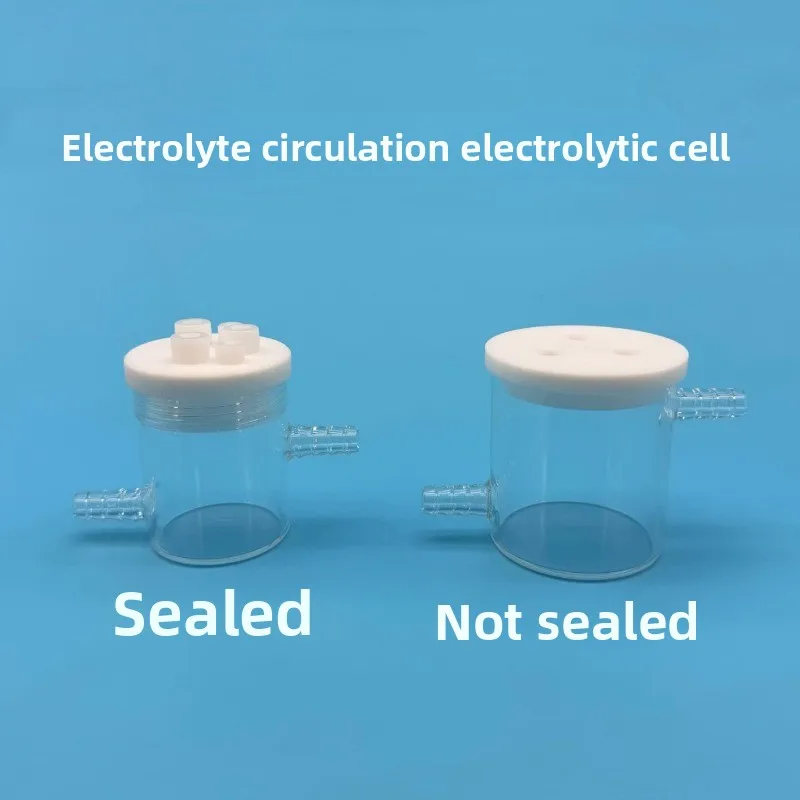 Sealed Or Unsealed Electrolytic Cell With Electrolyte Circulation Inlet Outlet Electrochemical Three Electrode System