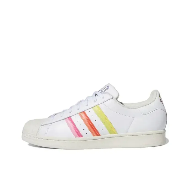

Adidas Originals Superstar Белые мужские и женские легкие удобные нескользящие повседневные туфли с низким берцем