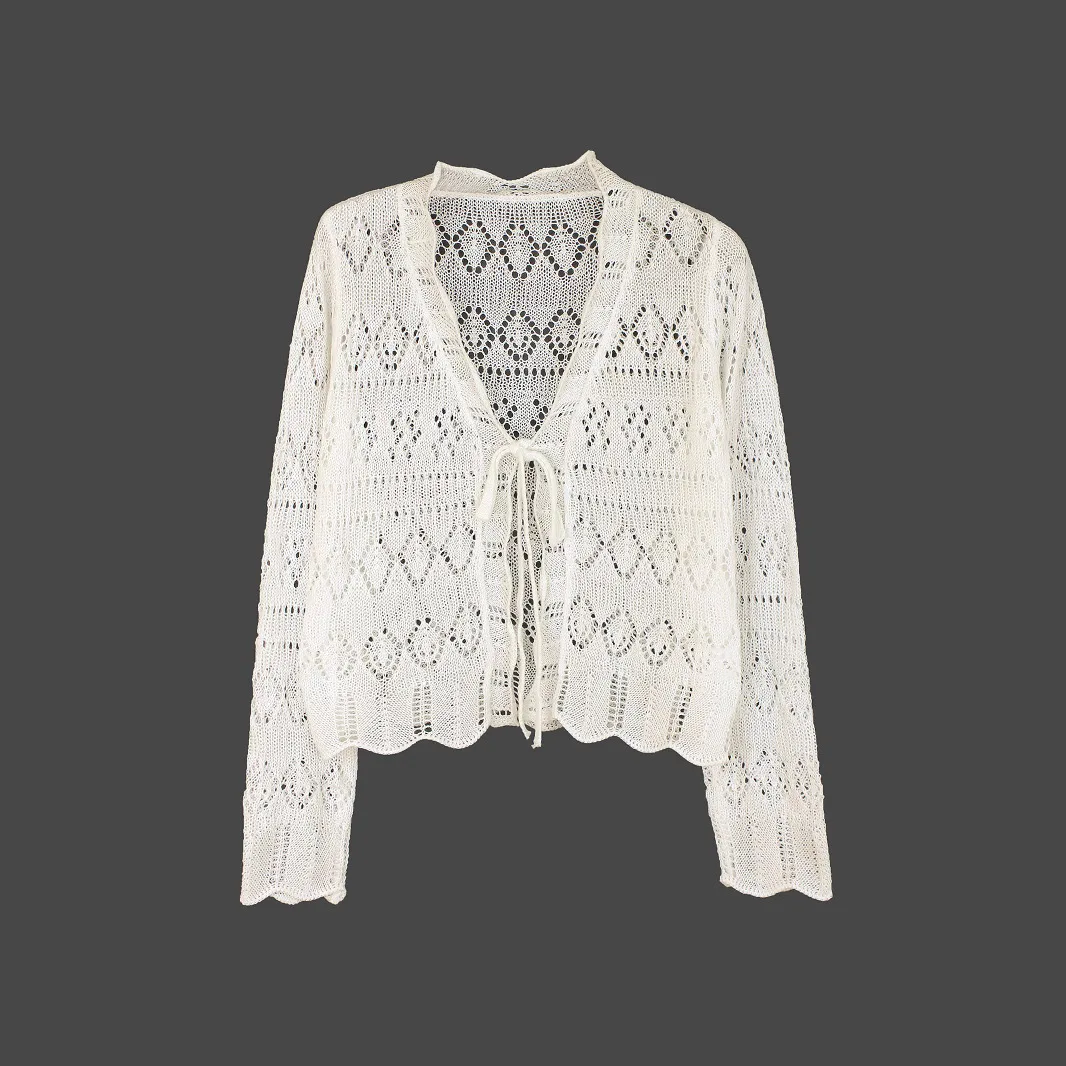 

Strap Cardigan Hollow Thin Beach Knit Shirt Pullovers For Spring And Summer
