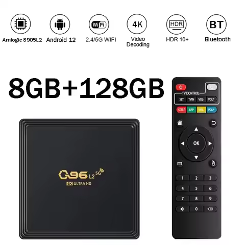 Q96 L2 8GB 128GB IPTV Amlogic S905 Quad Core 4G 5G WiFi BT Network Player Smart Android 12 HD 4K Media Player TV Box
