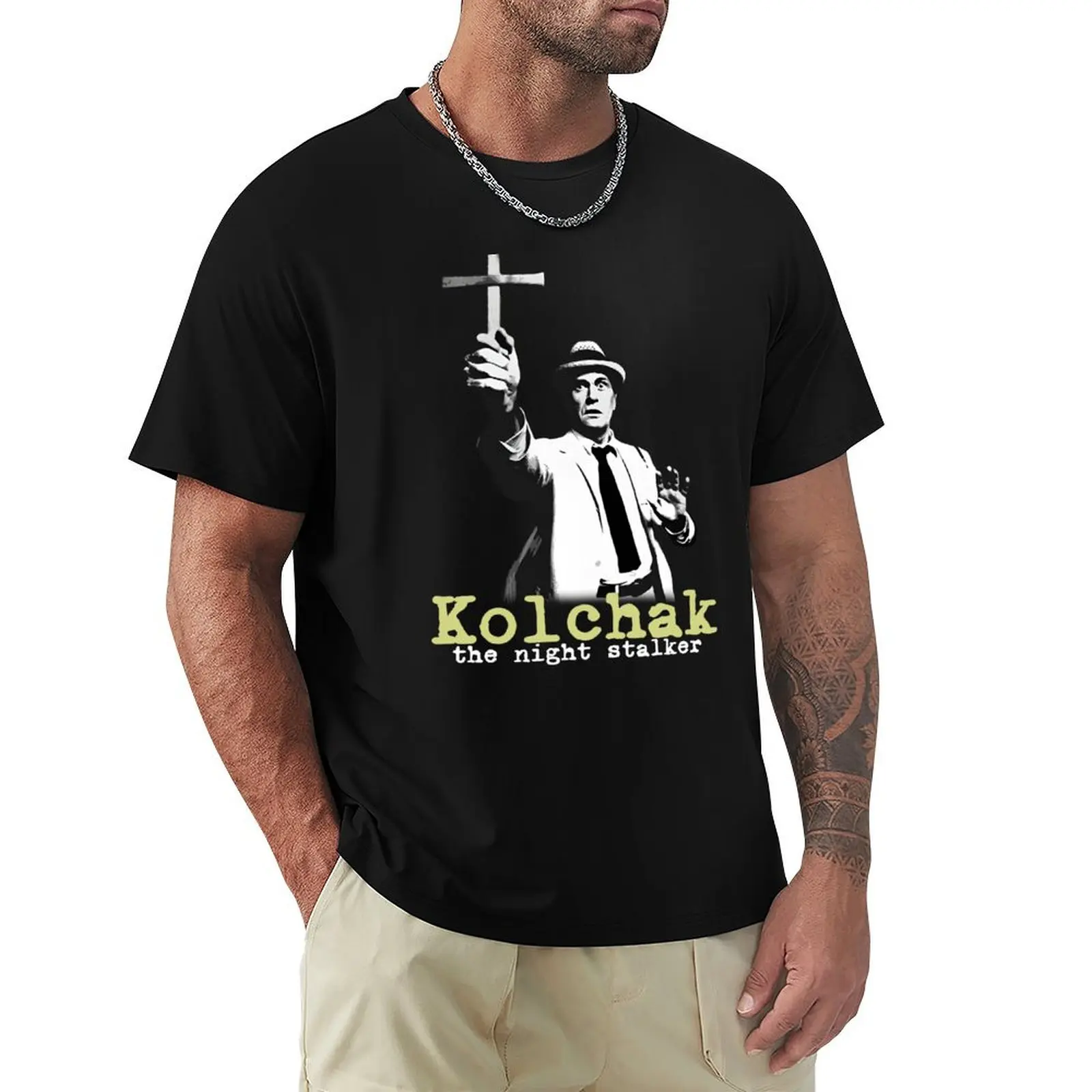 Night Stalker - Kolchak T-Shirt Casual Loose Short Sleeve Tee for Men